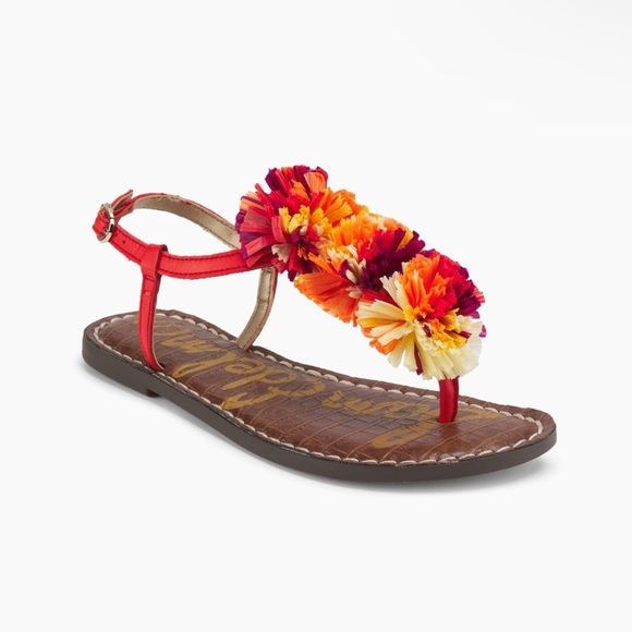Sam Edelman Girl's Gillie Sandal in Bright Poppy Size 3 - Picture 1 of 7